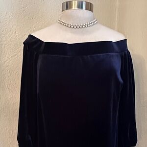 Navy Velvet Party Dress
